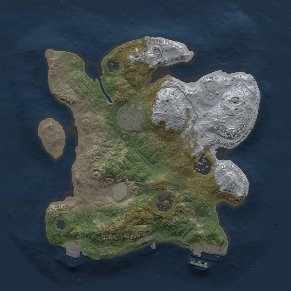 Rust Map: Procedural Map, Size: 2500, Seed: 1817883506, 7 Monuments