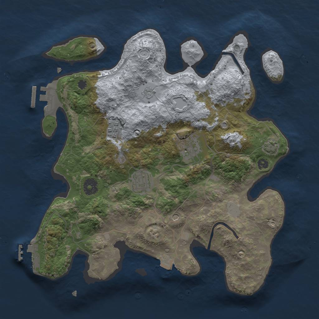 Rust Map: Procedural Map, Size: 3000, Seed: 95666, 11 Monuments