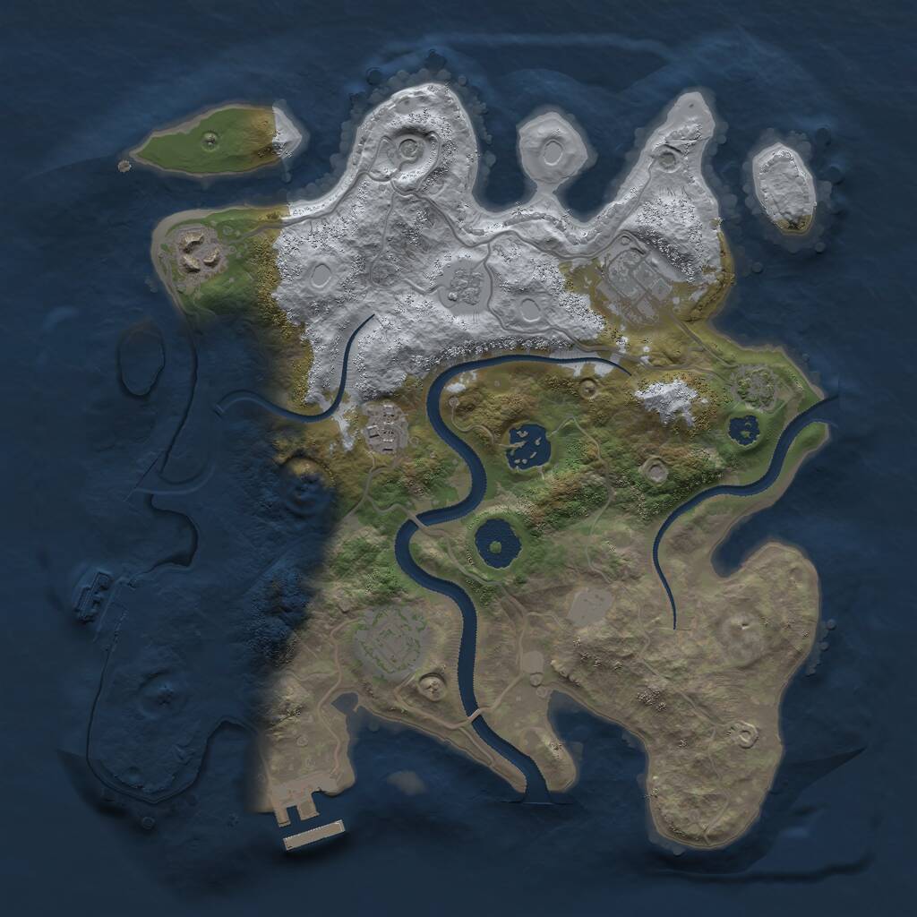 Rust Map: Procedural Map, Size: 3000, Seed: 95666, 11 Monuments