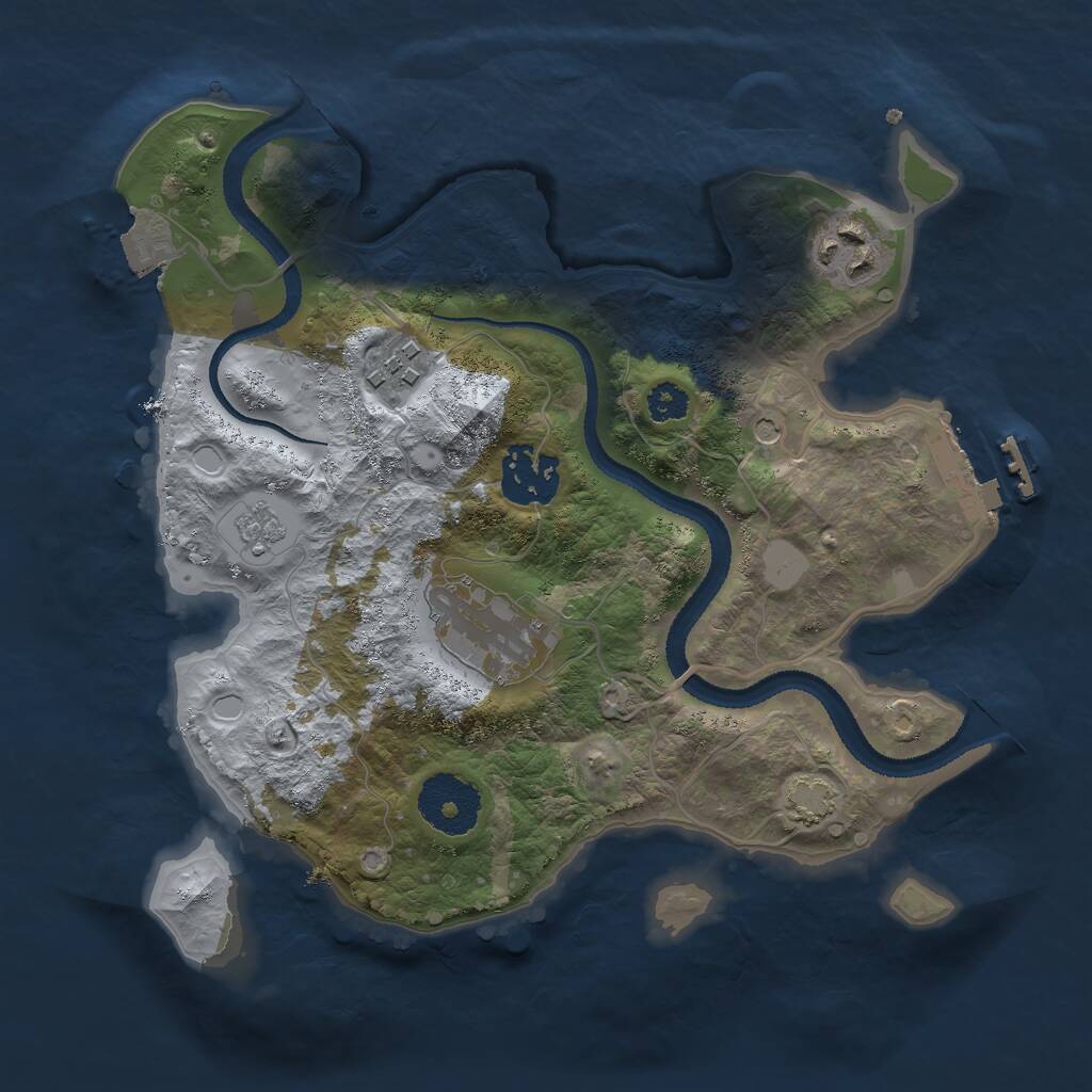 Rust Map: Procedural Map, Size: 2700, Seed: 1196533531, 9 Monuments
