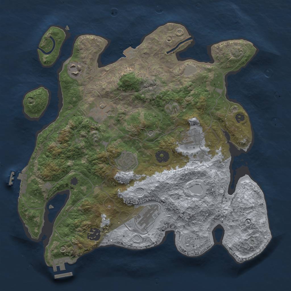 Rust Map: Procedural Map, Size: 3250, Seed: 6548, 14 Monuments