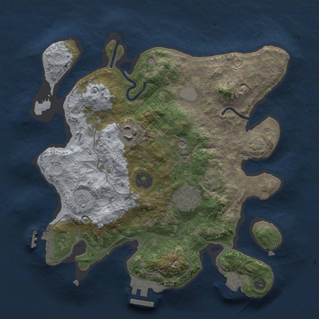 Rust Map: Procedural Map, Size: 2750, Seed: 786512439, 10 Monuments
