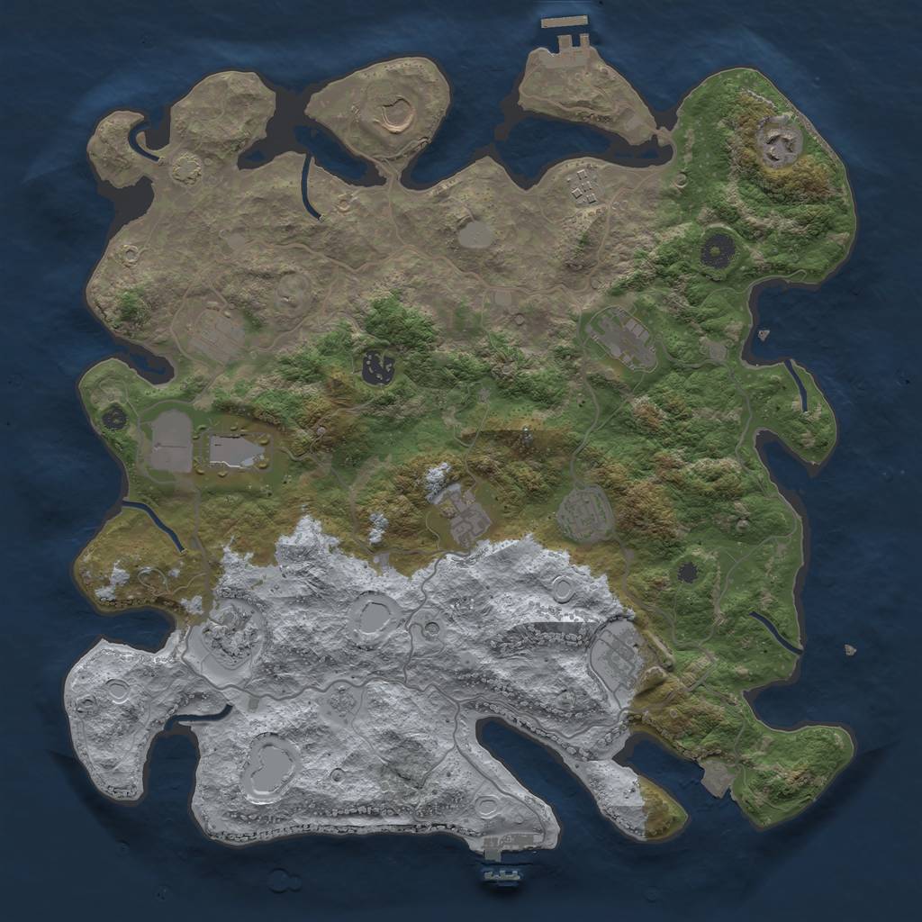 Rust Map: Procedural Map, Size: 4000, Seed: 22287, 19 Monuments