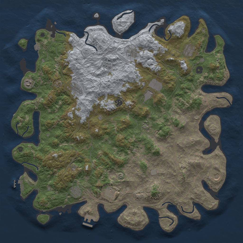 Rust Map: Procedural Map, Size: 4900, Seed: 1173762971, 19 Monuments