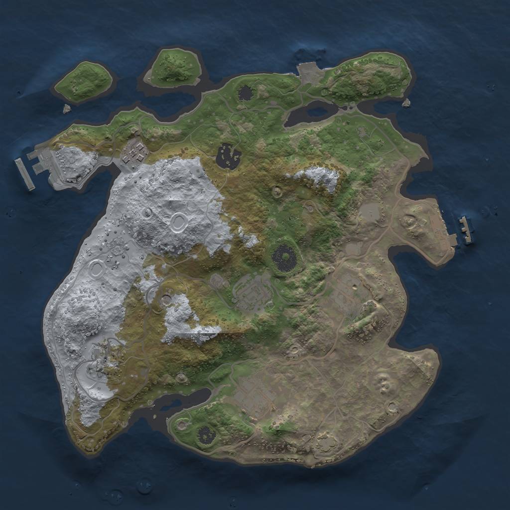 Rust Map: Procedural Map, Size: 3000, Seed: 252114313, 14 Monuments