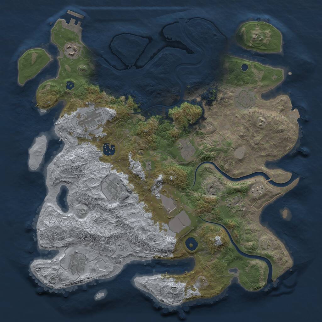 Rust Map: Procedural Map, Size: 3800, Seed: 15884114, 15 Monuments