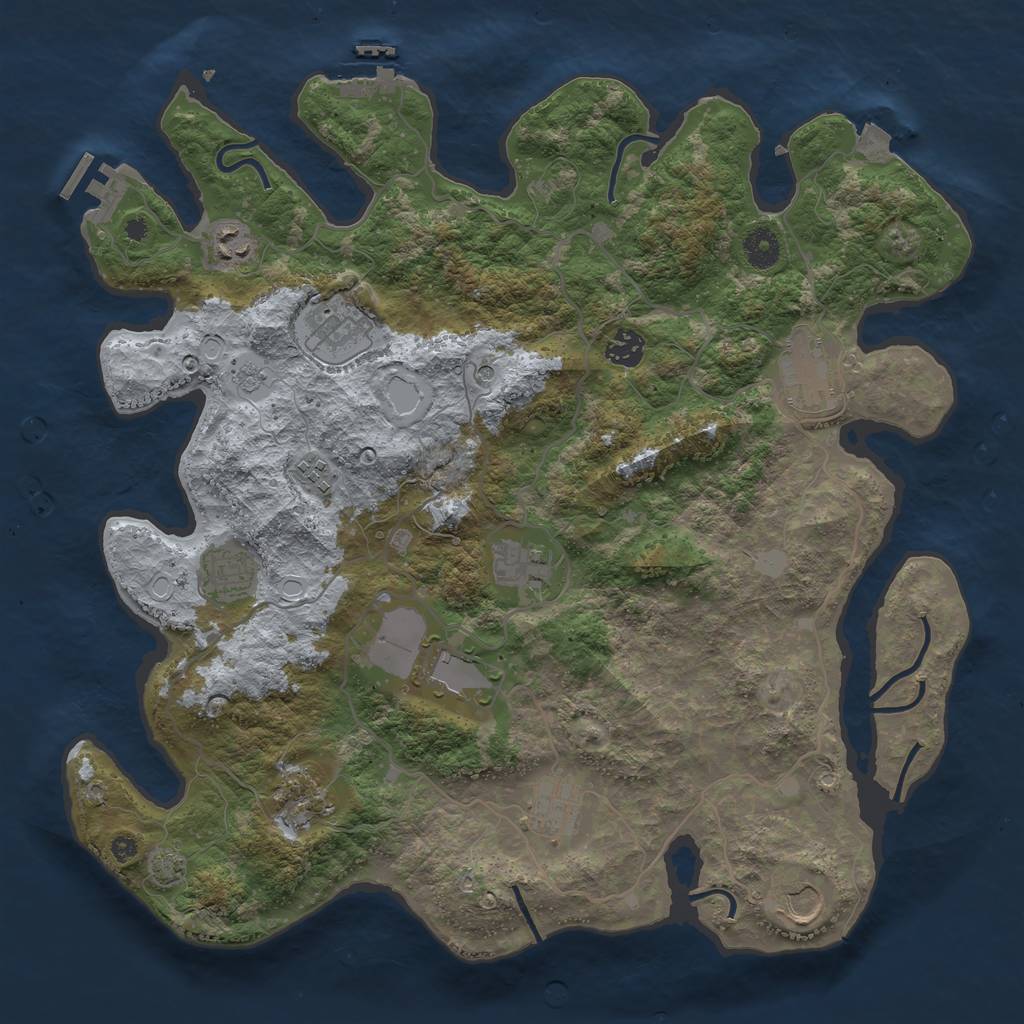 Rust Map: Procedural Map, Size: 4000, Seed: 1603463213, 19 Monuments