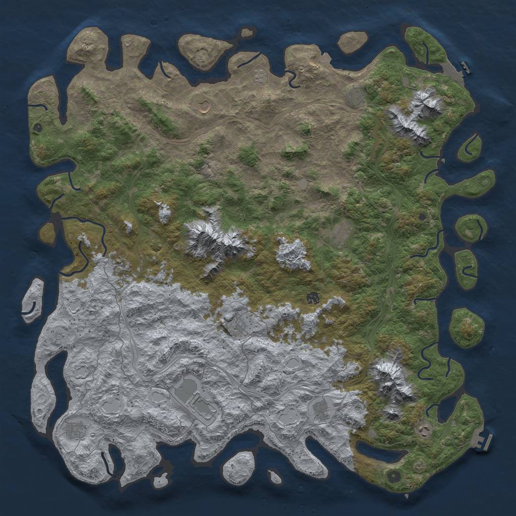 Rust Map: Procedural Map, Size: 6000, Seed: 510448141, 19 Monuments