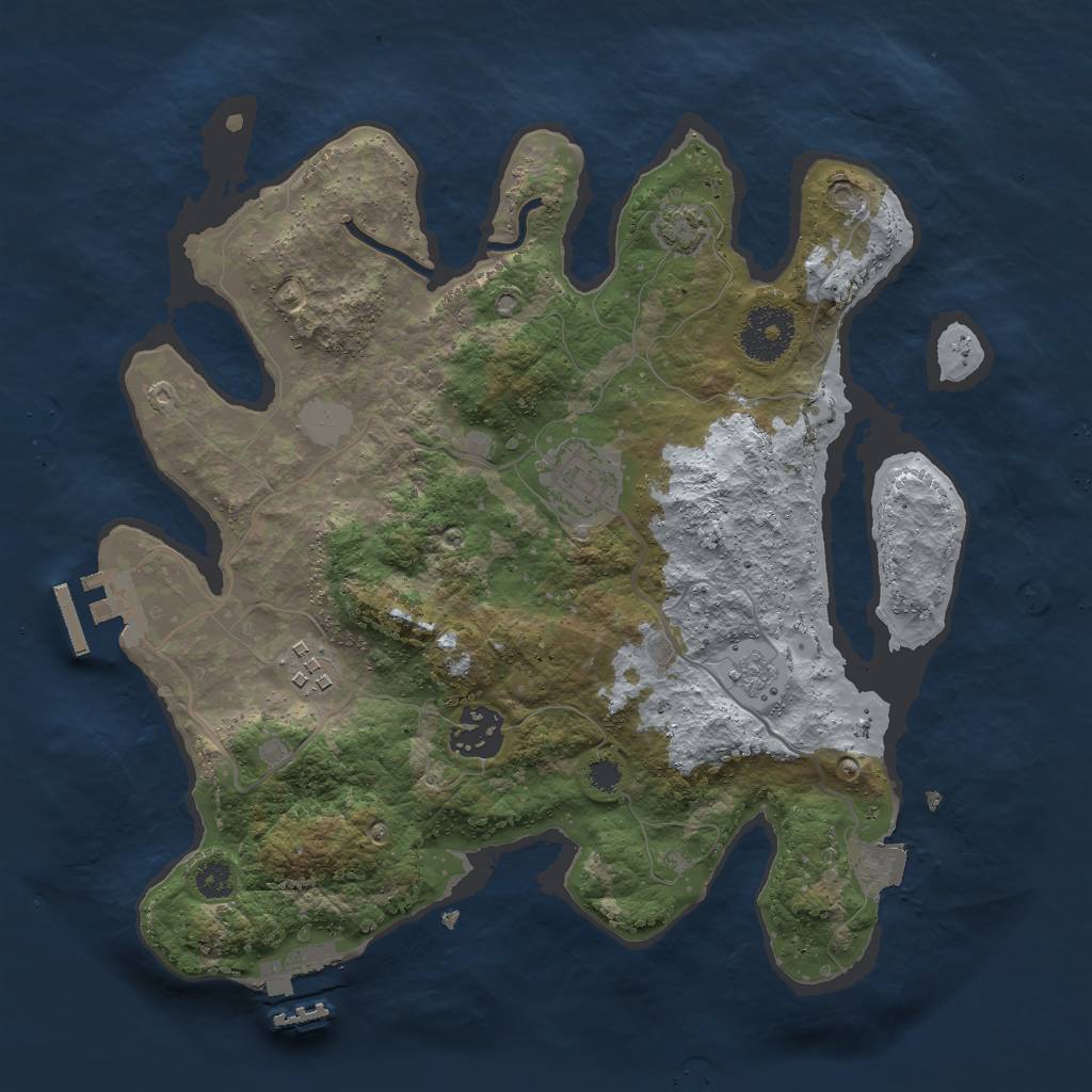 Rust Map: Procedural Map, Size: 3000, Seed: 8094213, 10 Monuments