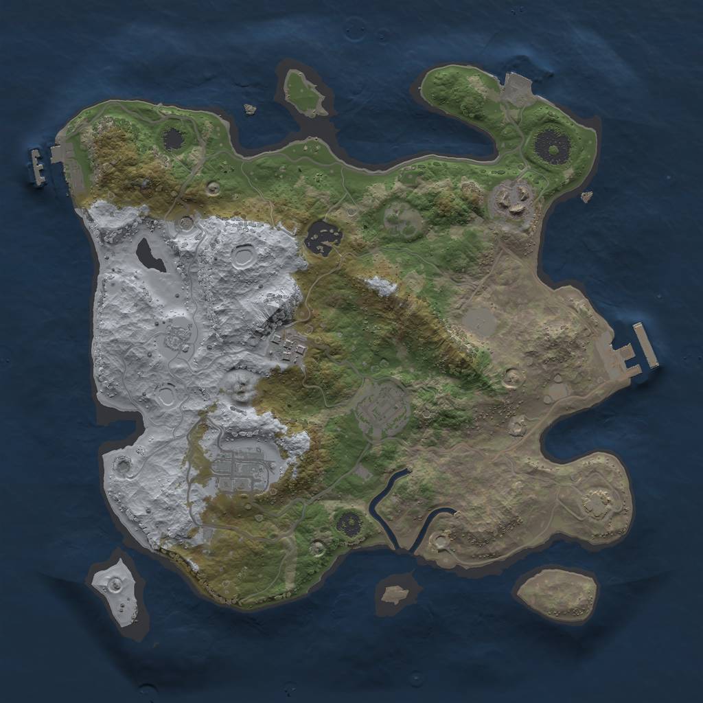 Rust Map: Procedural Map, Size: 3000, Seed: 1196533531, 13 Monuments