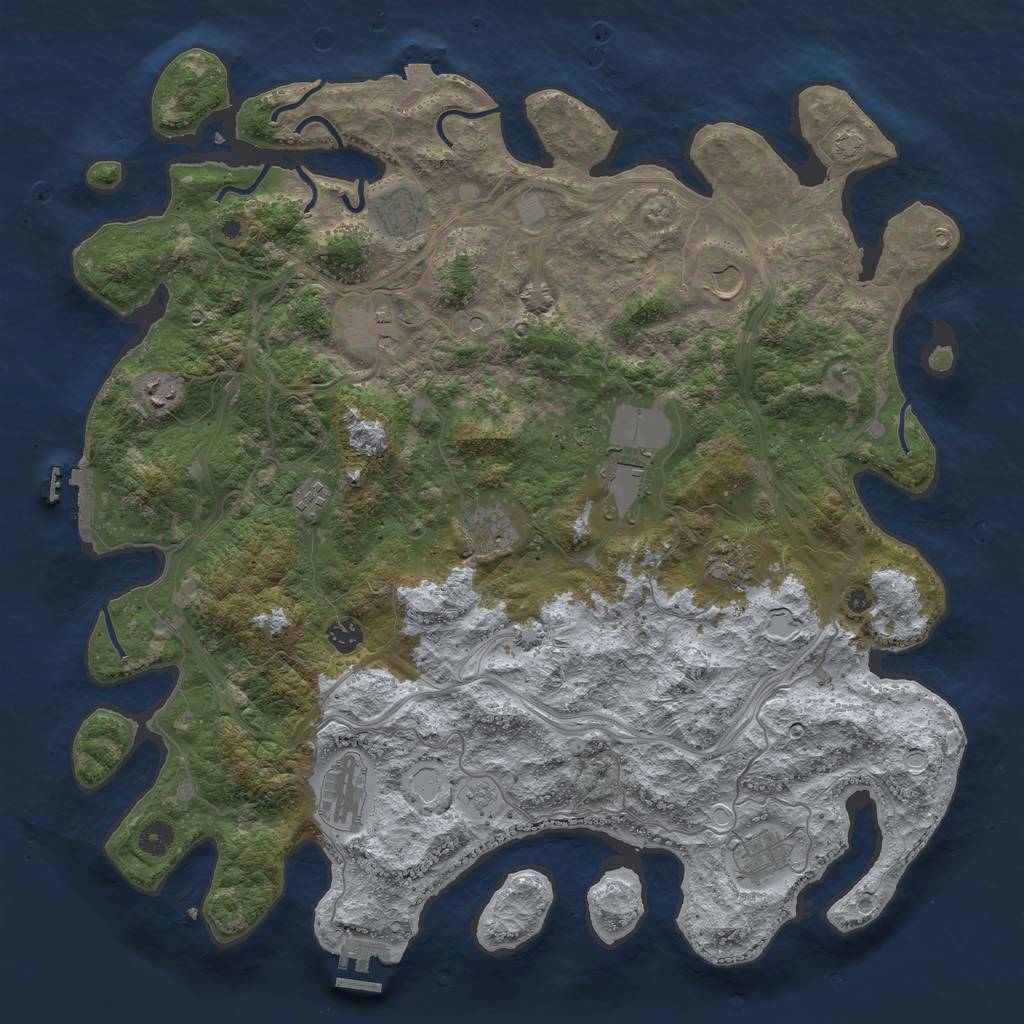 Rust Map: Procedural Map, Size: 4500, Seed: 1144485019, 19 Monuments
