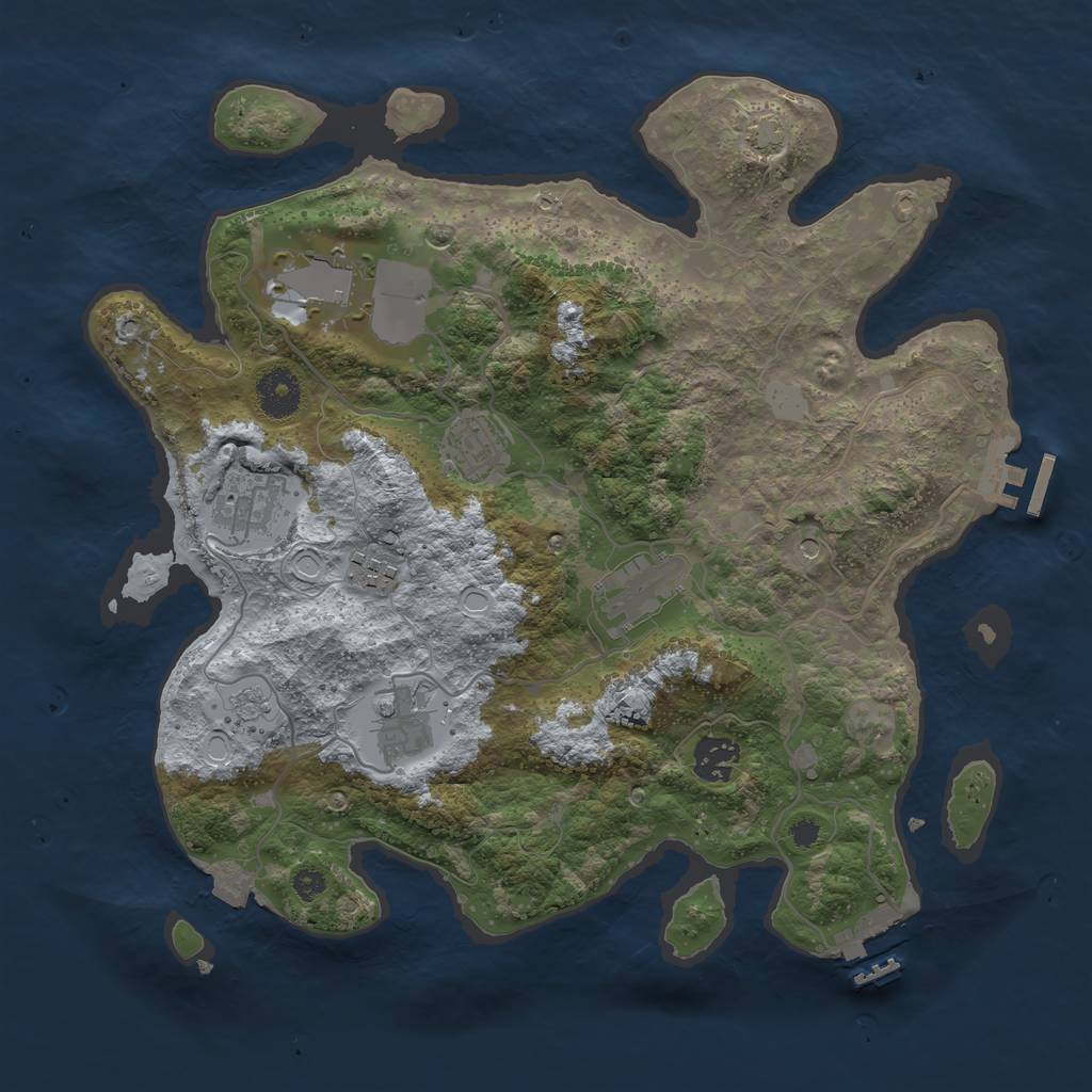 Rust Map: Procedural Map, Size: 3500, Seed: 881263055, 15 Monuments