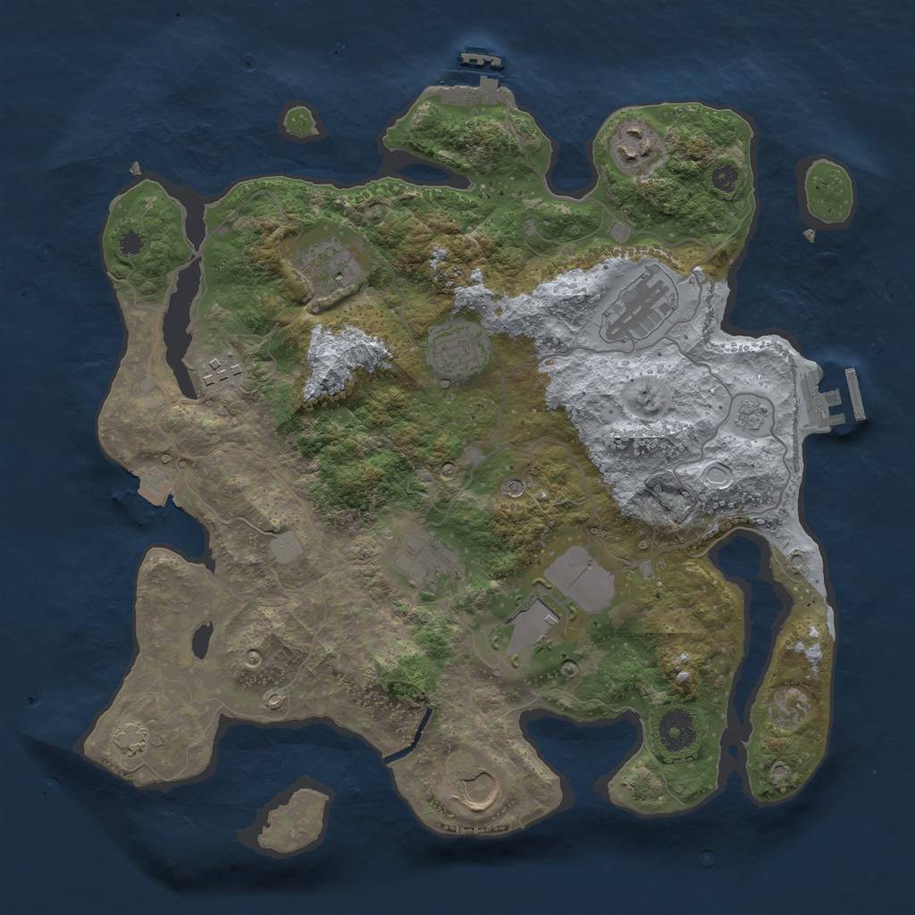 Rust Map: Procedural Map, Size: 3500, Seed: 2137525792, 16 Monuments