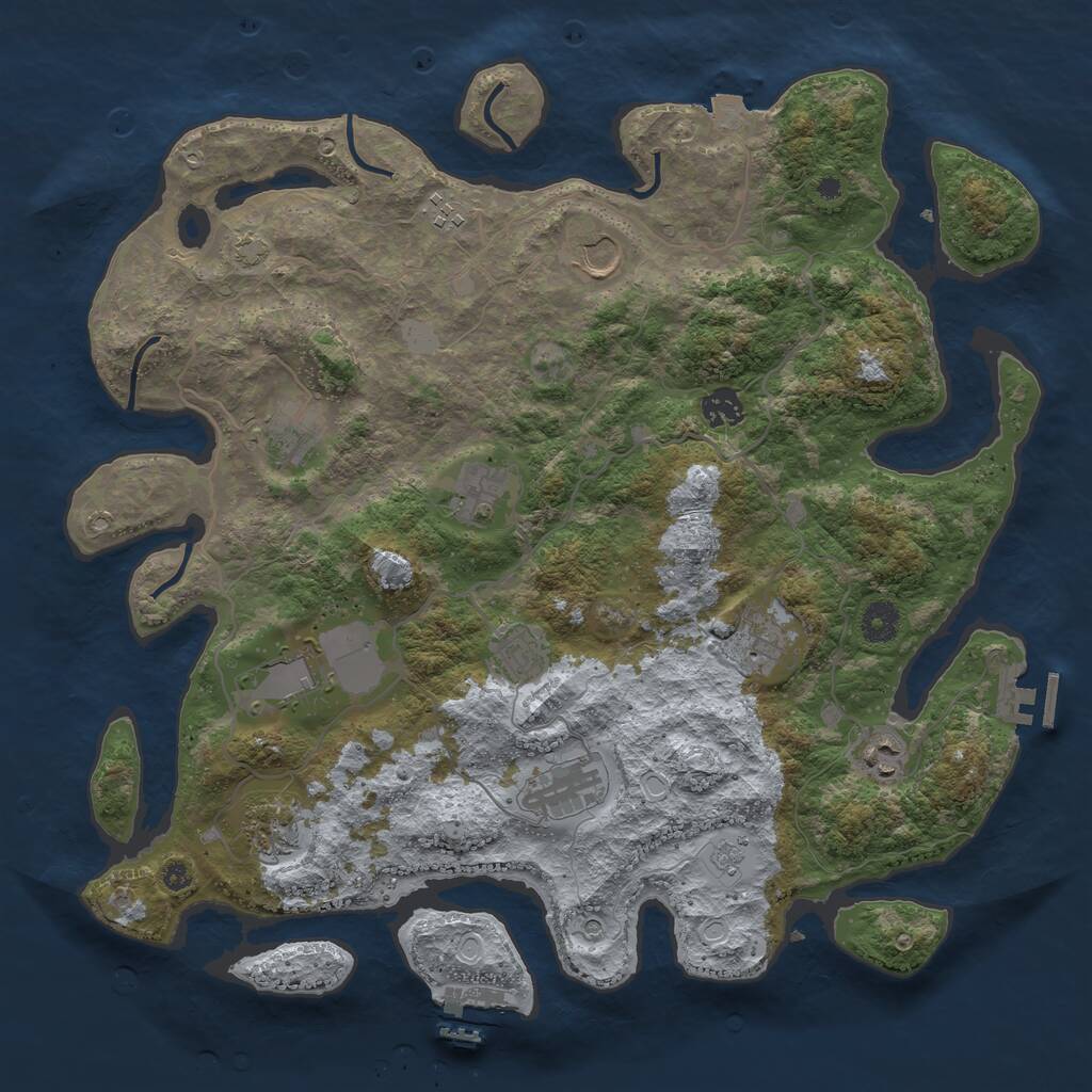 Rust Map: Procedural Map, Size: 4000, Seed: 10828809, 17 Monuments
