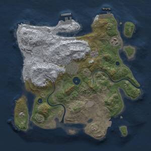 Thumbnail Rust Map: Procedural Map, Size: 3000, Seed: 629373932, 8 Monuments