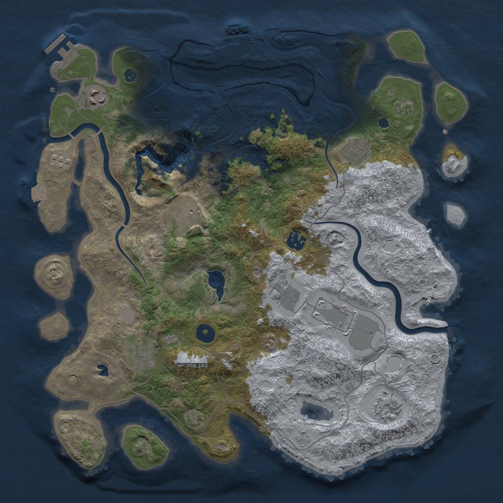 Rust Map: Procedural Map, Size: 4000, Seed: 162270425, 15 Monuments