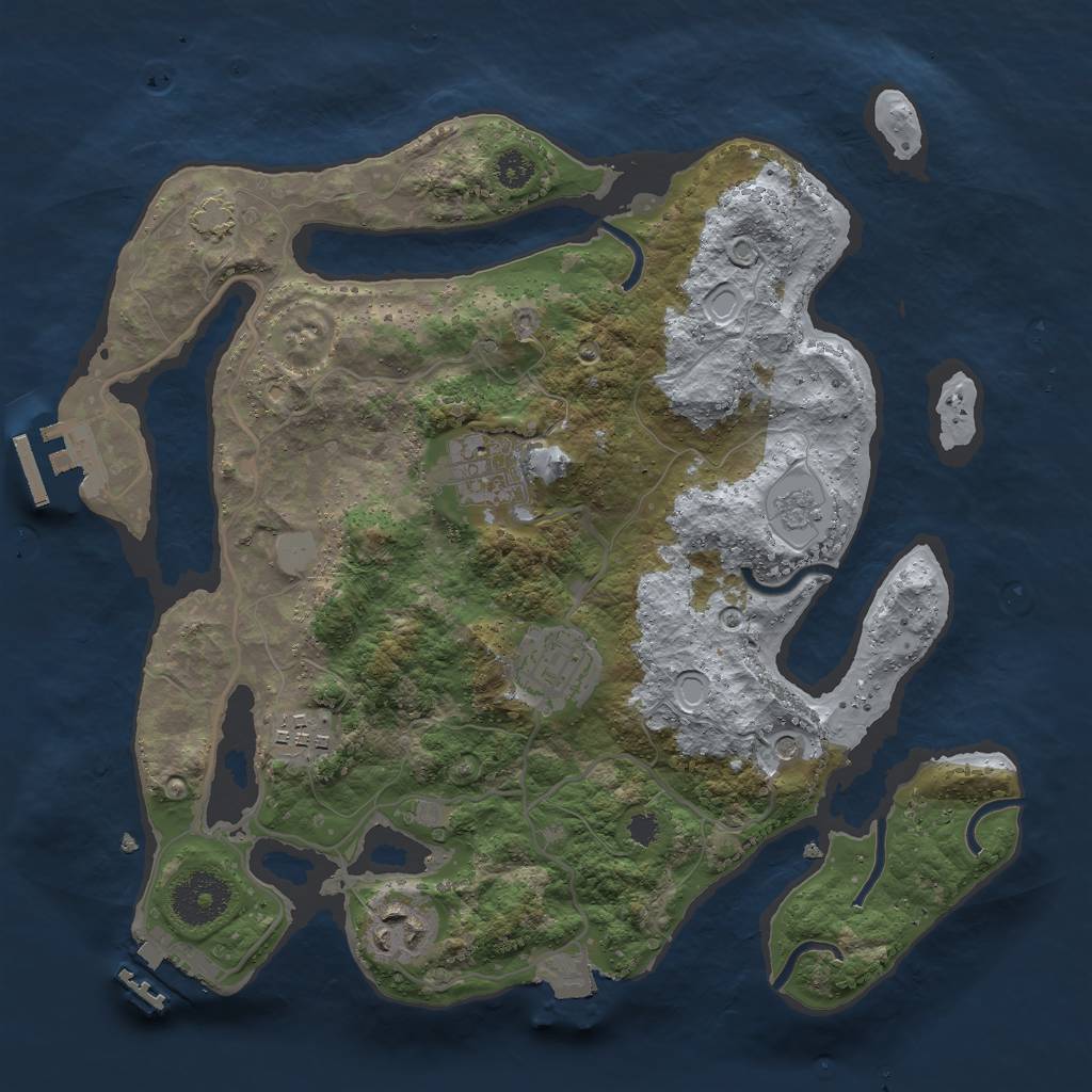 Rust Map: Procedural Map, Size: 3000, Seed: 99848, 12 Monuments