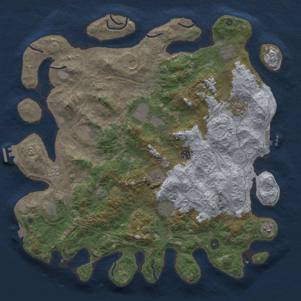 Rust Map: Procedural Map, Size: 4500, Seed: 1475164994, 19 Monuments