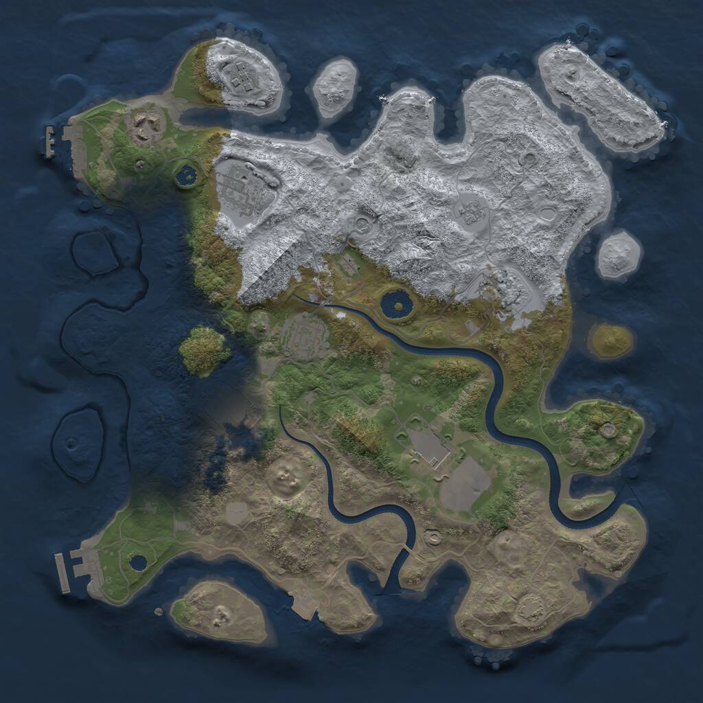 Rust Map: Procedural Map, Size: 3500, Seed: 1716600427, 13 Monuments
