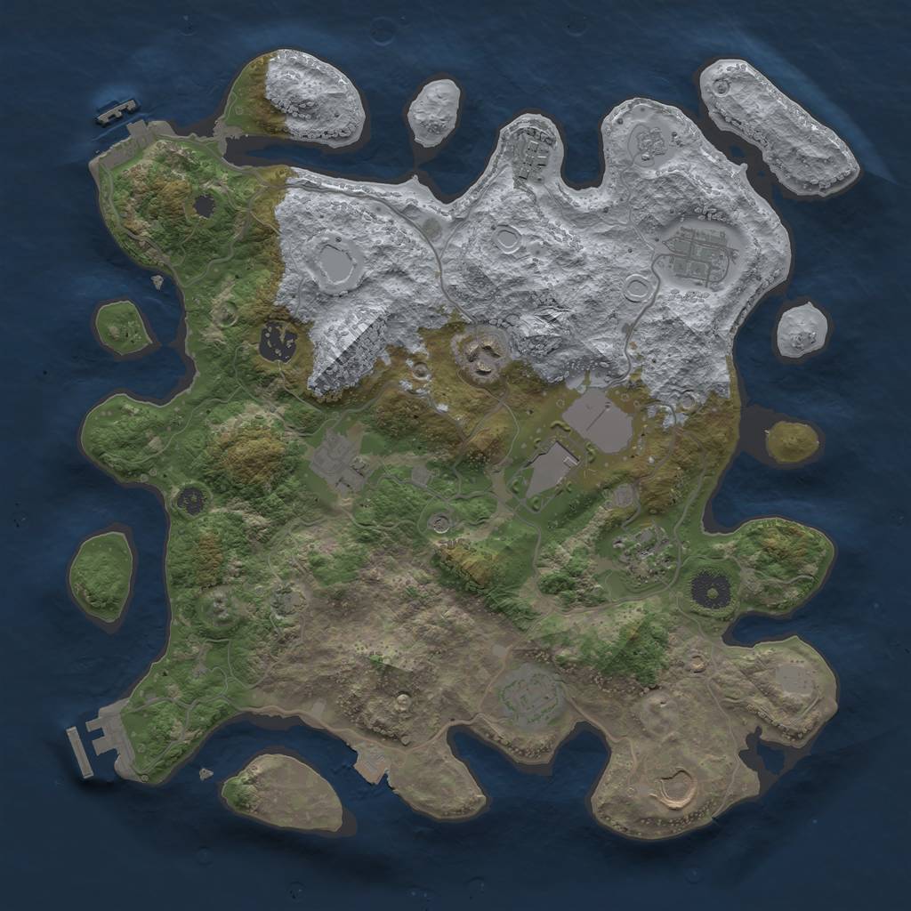 Rust Map: Procedural Map, Size: 3500, Seed: 1716600427, 17 Monuments