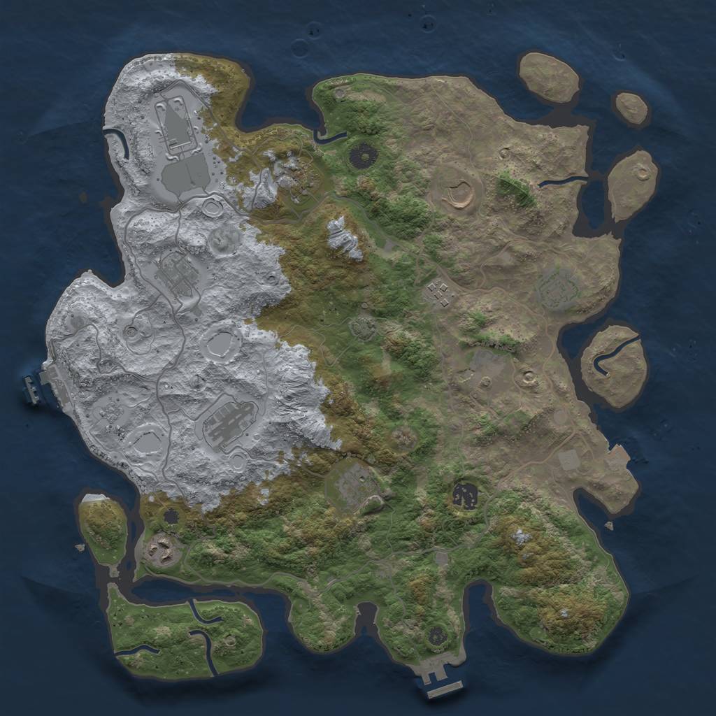Rust Map: Procedural Map, Size: 4000, Seed: 987123546, 19 Monuments