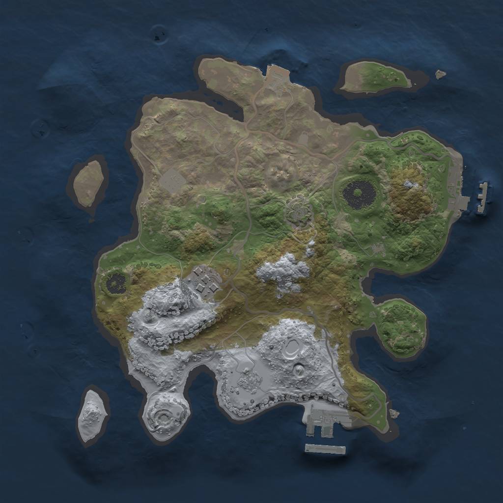 Rust Map: Procedural Map, Size: 2500, Seed: 1594698234, 8 Monuments