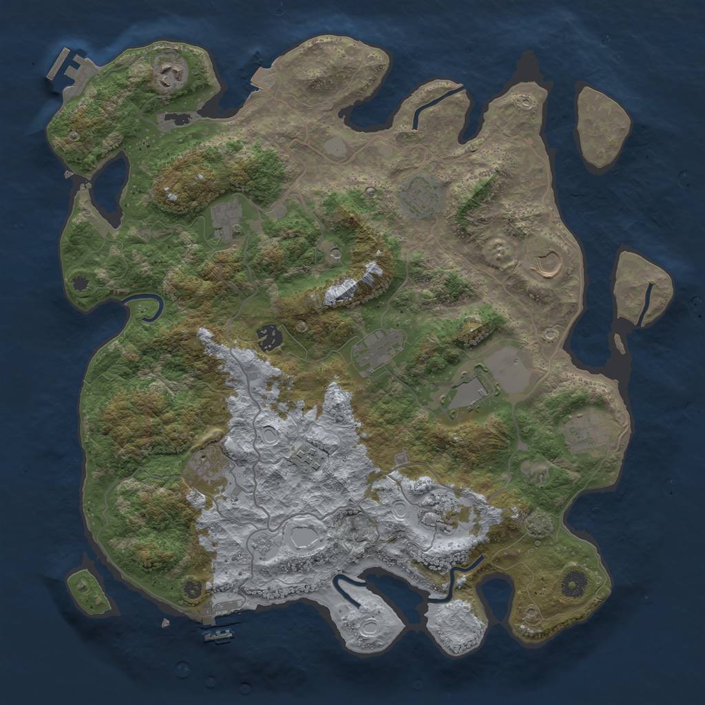 Rust Map: Procedural Map, Size: 4000, Seed: 1506397731, 19 Monuments