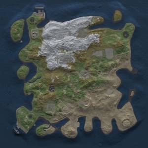 Thumbnail Rust Map: Procedural Map, Size: 3500, Seed: 1607338003, 15 Monuments