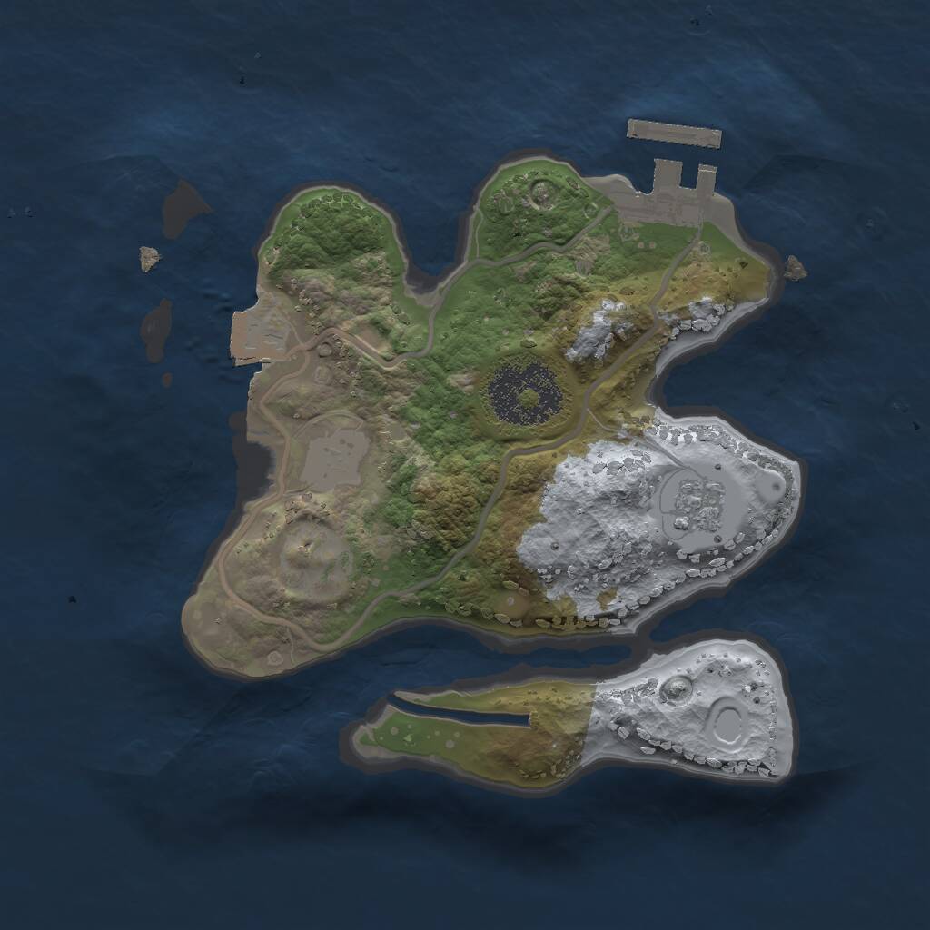 Rust Map: Procedural Map, Size: 2000, Seed: 151057952, 3 Monuments