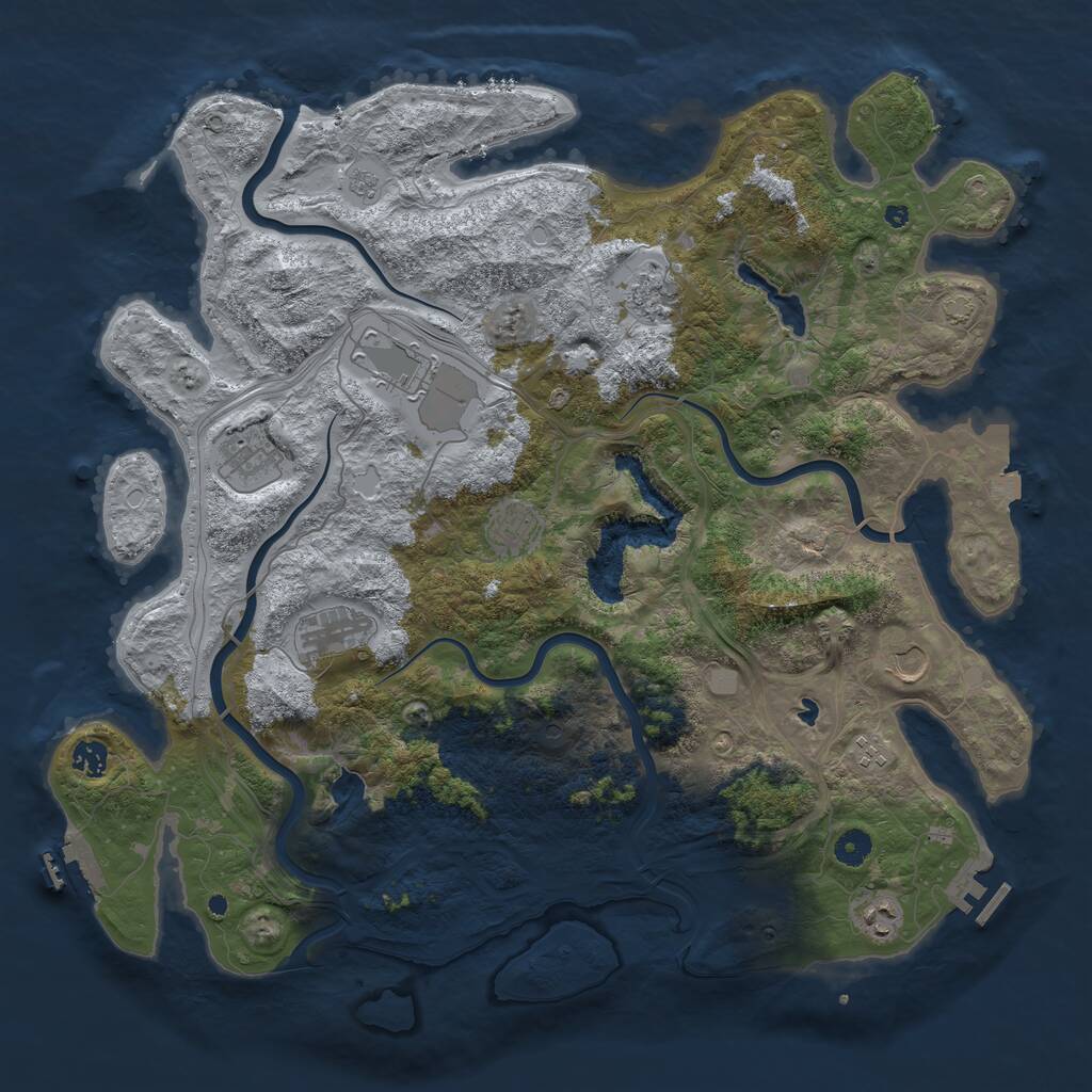 Rust Map: Procedural Map, Size: 4500, Seed: 1642047390, 15 Monuments