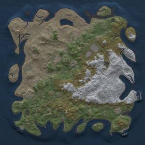 Thumbnail Rust Map: Procedural Map, Size: 4500, Seed: 303456, 19 Monuments