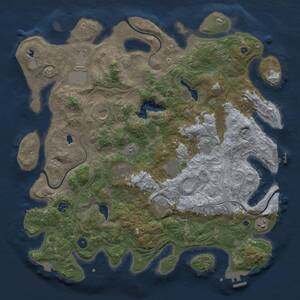 Thumbnail Rust Map: Procedural Map, Size: 4500, Seed: 303456, 16 Monuments
