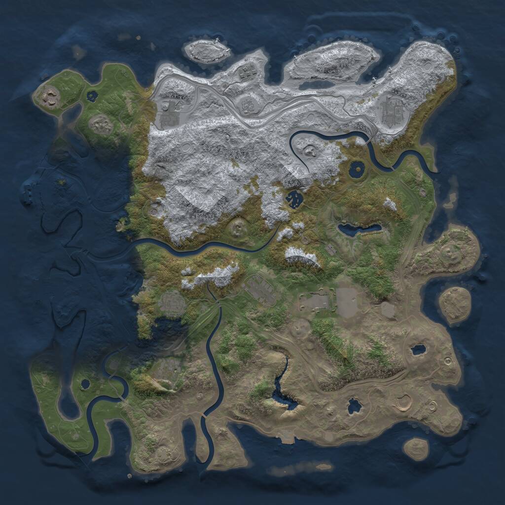 Rust Map: Procedural Map, Size: 4500, Seed: 251812620, 16 Monuments
