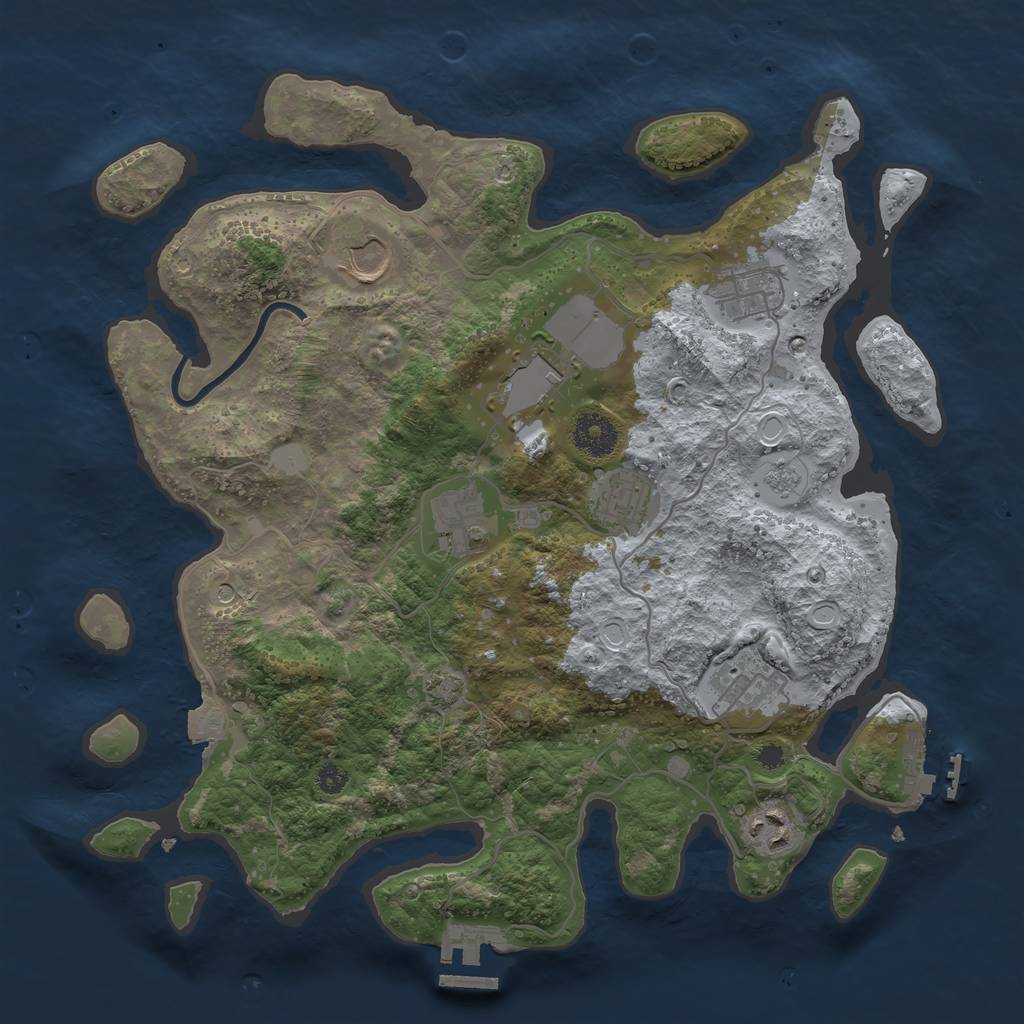 Rust Map: Procedural Map, Size: 3500, Seed: 982177421, 15 Monuments