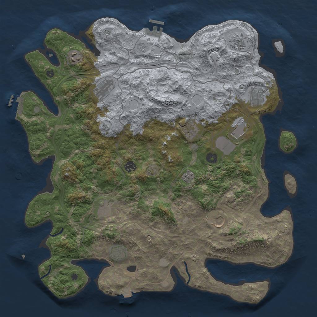 Rust Map: Procedural Map, Size: 4250, Seed: 14864, 19 Monuments