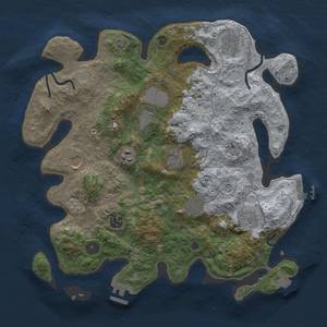 Thumbnail Rust Map: Procedural Map, Size: 3657, Seed: 87675, 17 Monuments