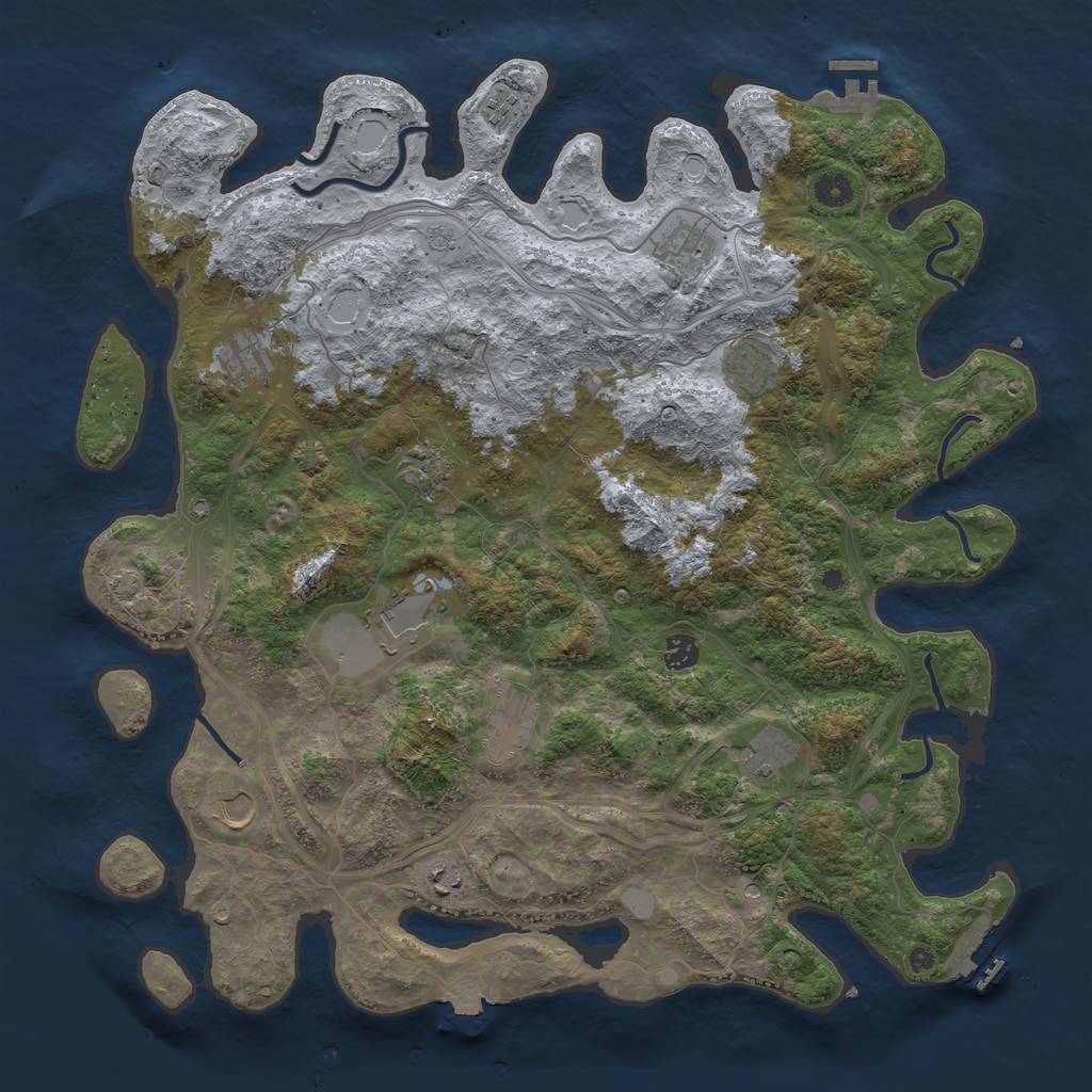 Rust Map: Procedural Map, Size: 4500, Seed: 1468663507, 19 Monuments