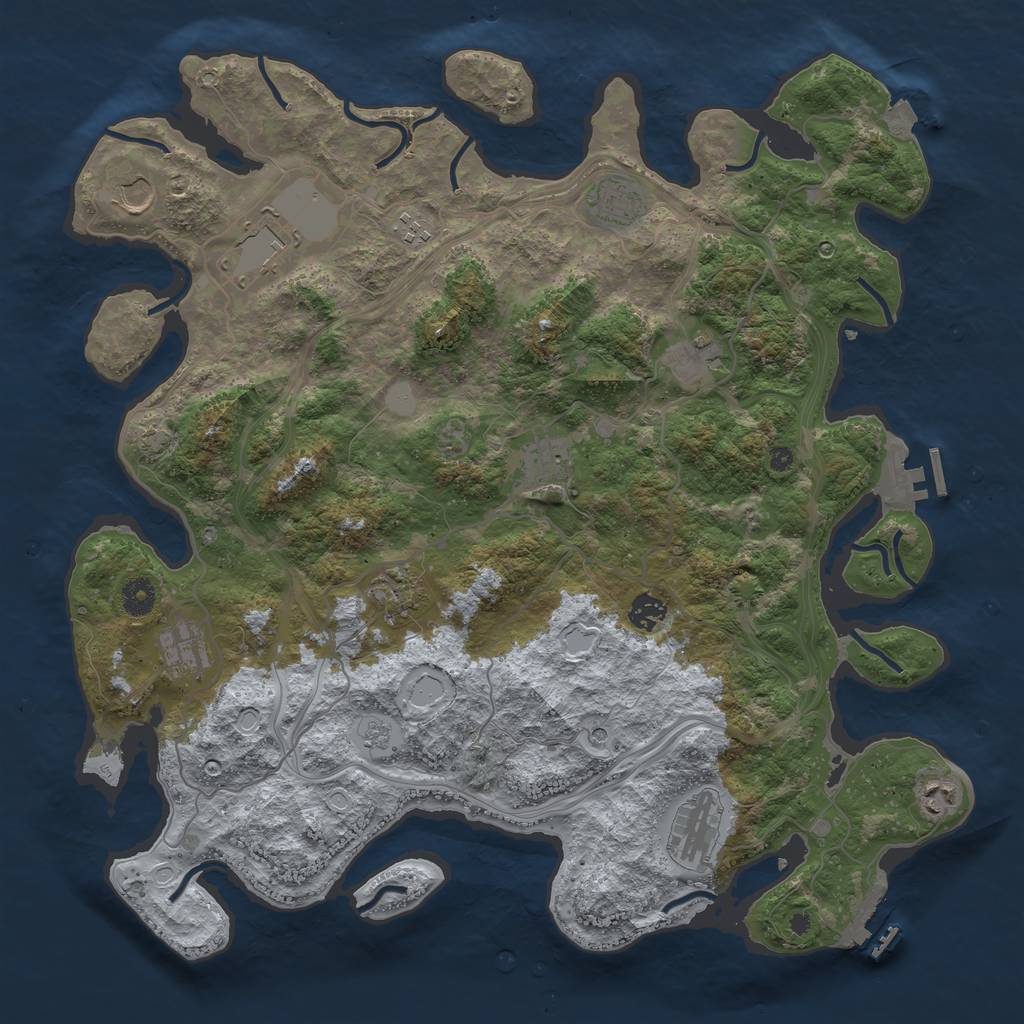 Rust Map: Procedural Map, Size: 4250, Seed: 950154344, 19 Monuments