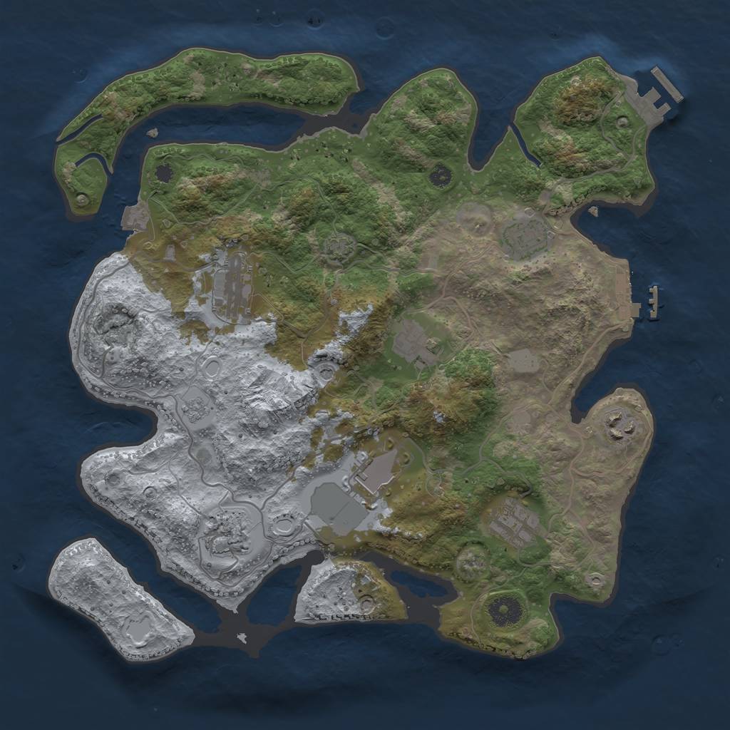 Rust Map: Procedural Map, Size: 3500, Seed: 560774847, 15 Monuments