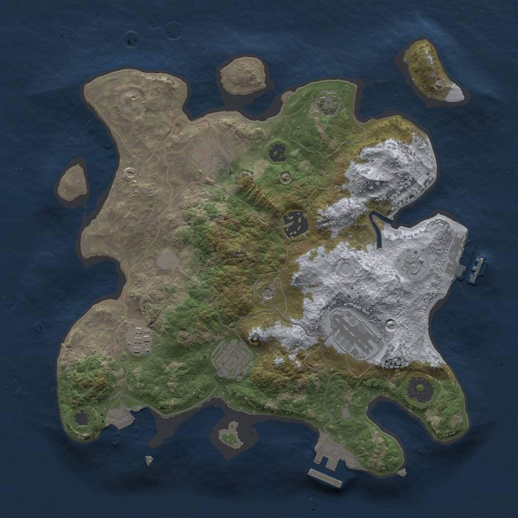 Rust Map: Procedural Map, Size: 3000, Seed: 29009, 13 Monuments