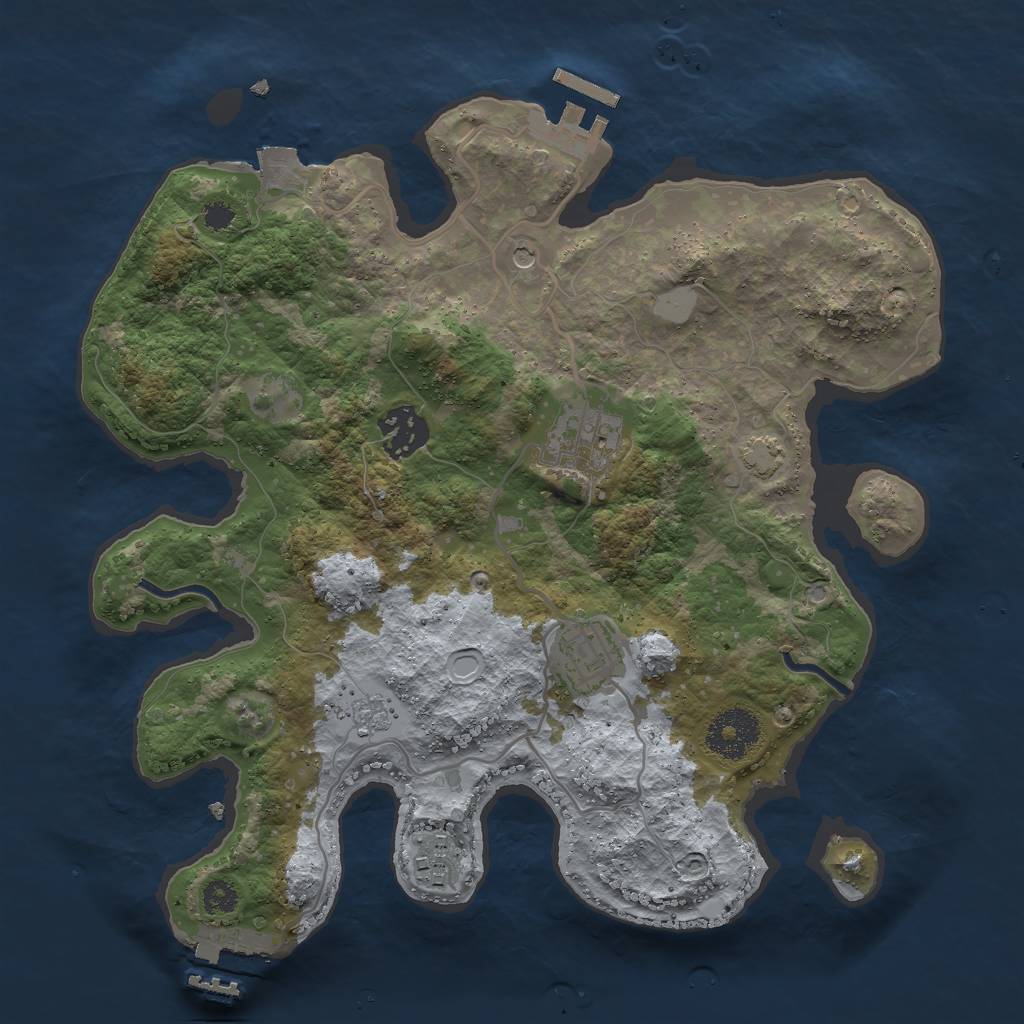 Rust Map: Procedural Map, Size: 3000, Seed: 46821312, 12 Monuments