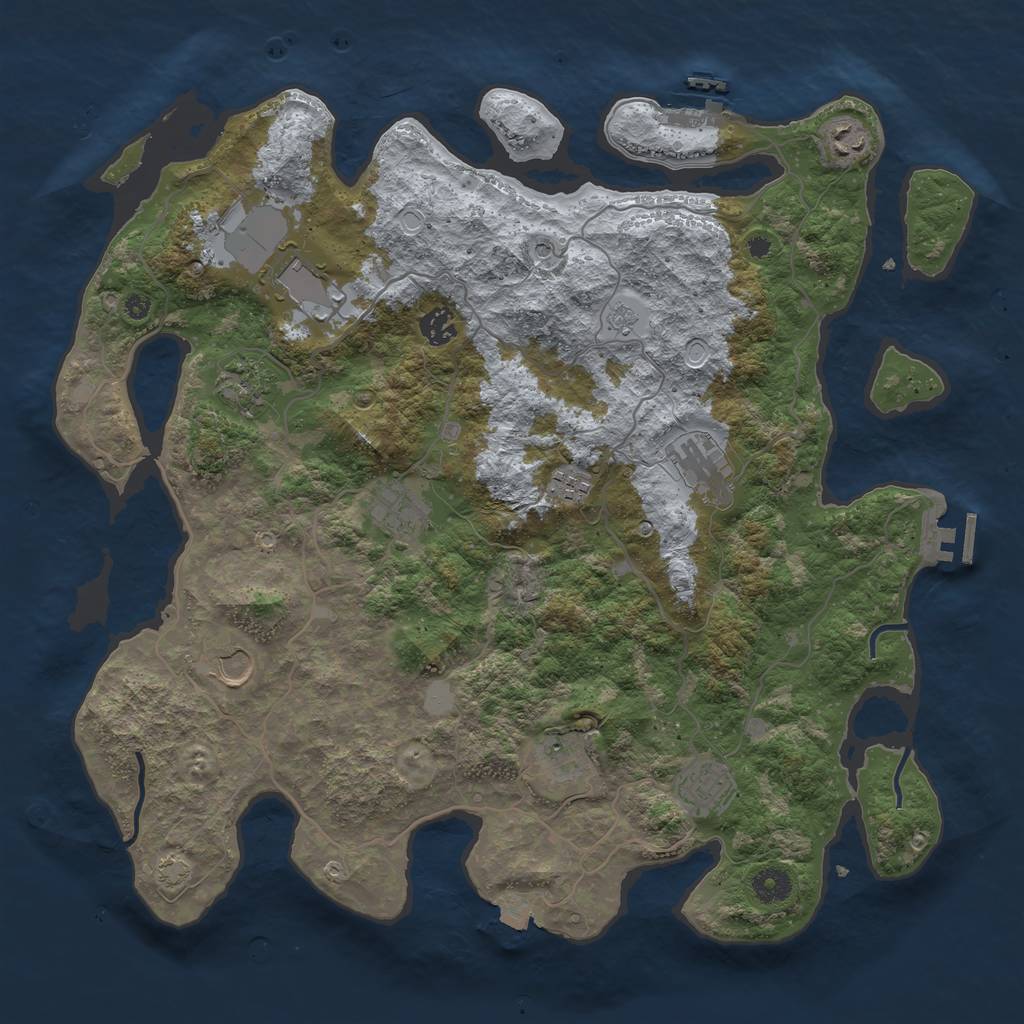 Rust Map: Procedural Map, Size: 4100, Seed: 15461, 18 Monuments