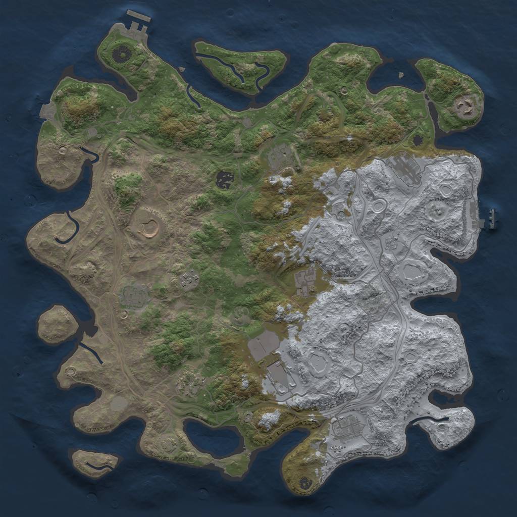 Rust Map: Procedural Map, Size: 4250, Seed: 1289663911, 19 Monuments
