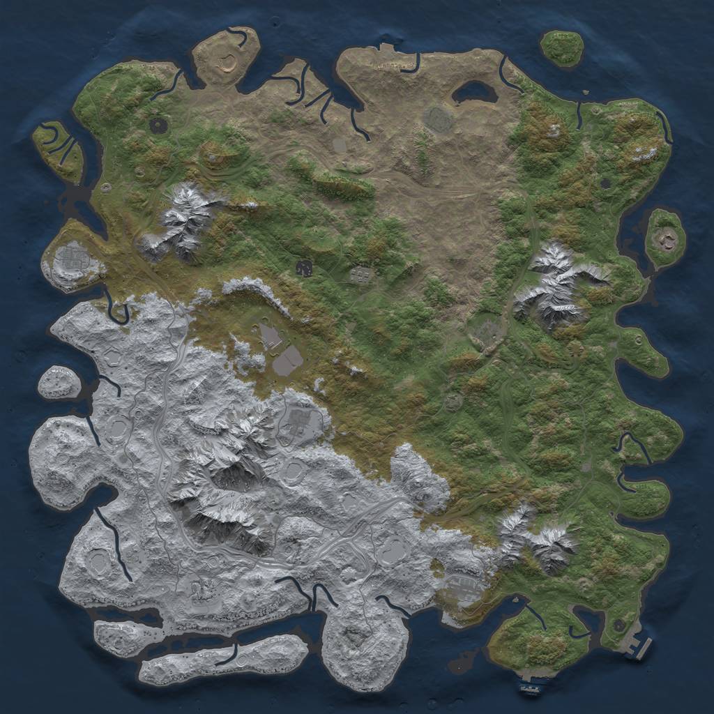 Rust Map: Procedural Map, Size: 6000, Seed: 868643903, 19 Monuments