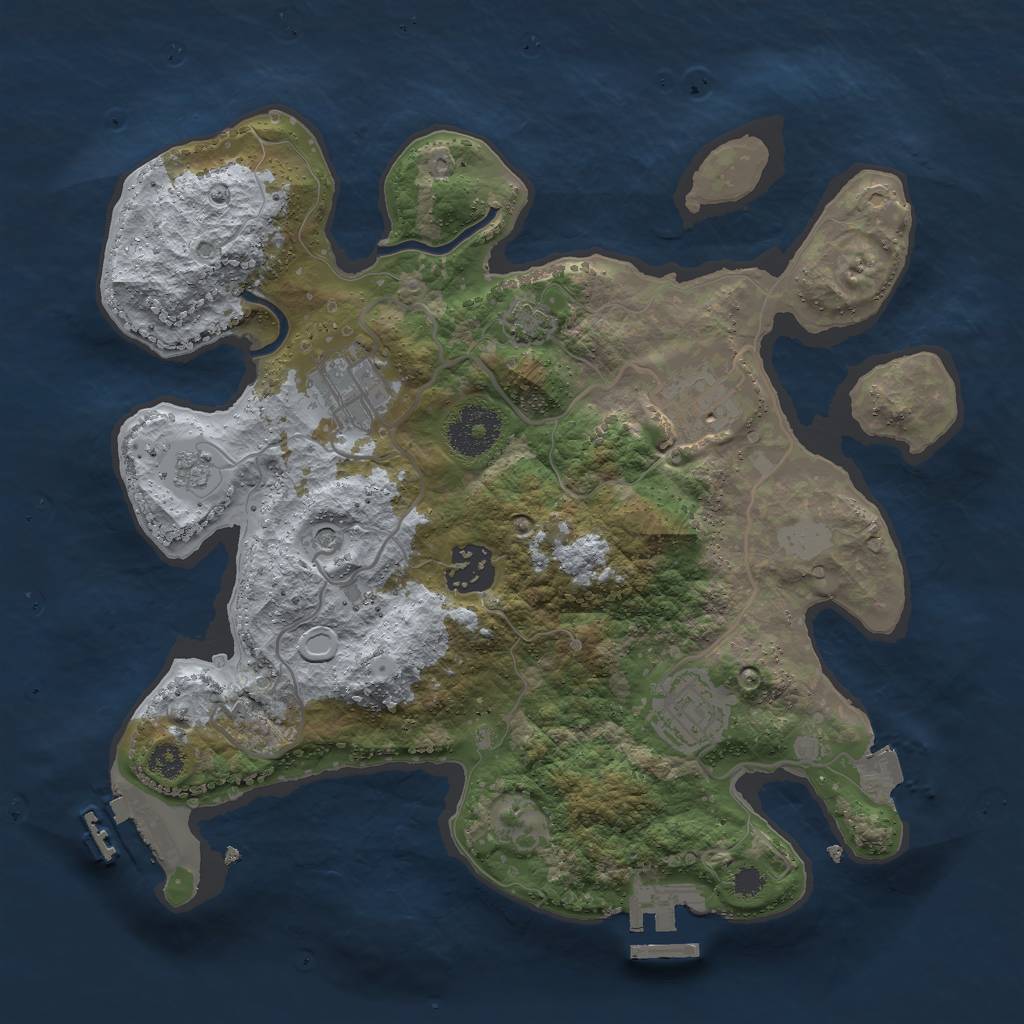 Rust Map: Procedural Map, Size: 3000, Seed: 2468456, 12 Monuments