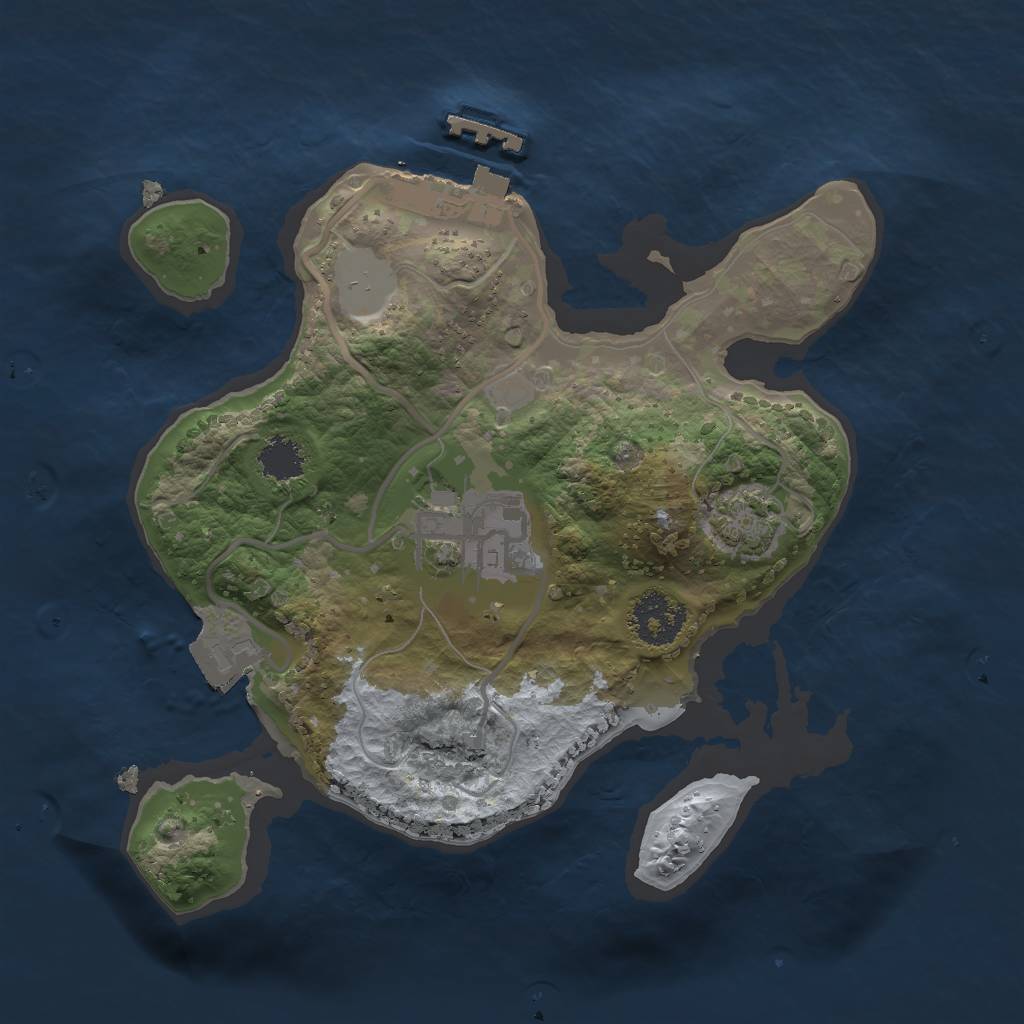 Rust Map: Procedural Map, Size: 2000, Seed: 13333337, 6 Monuments