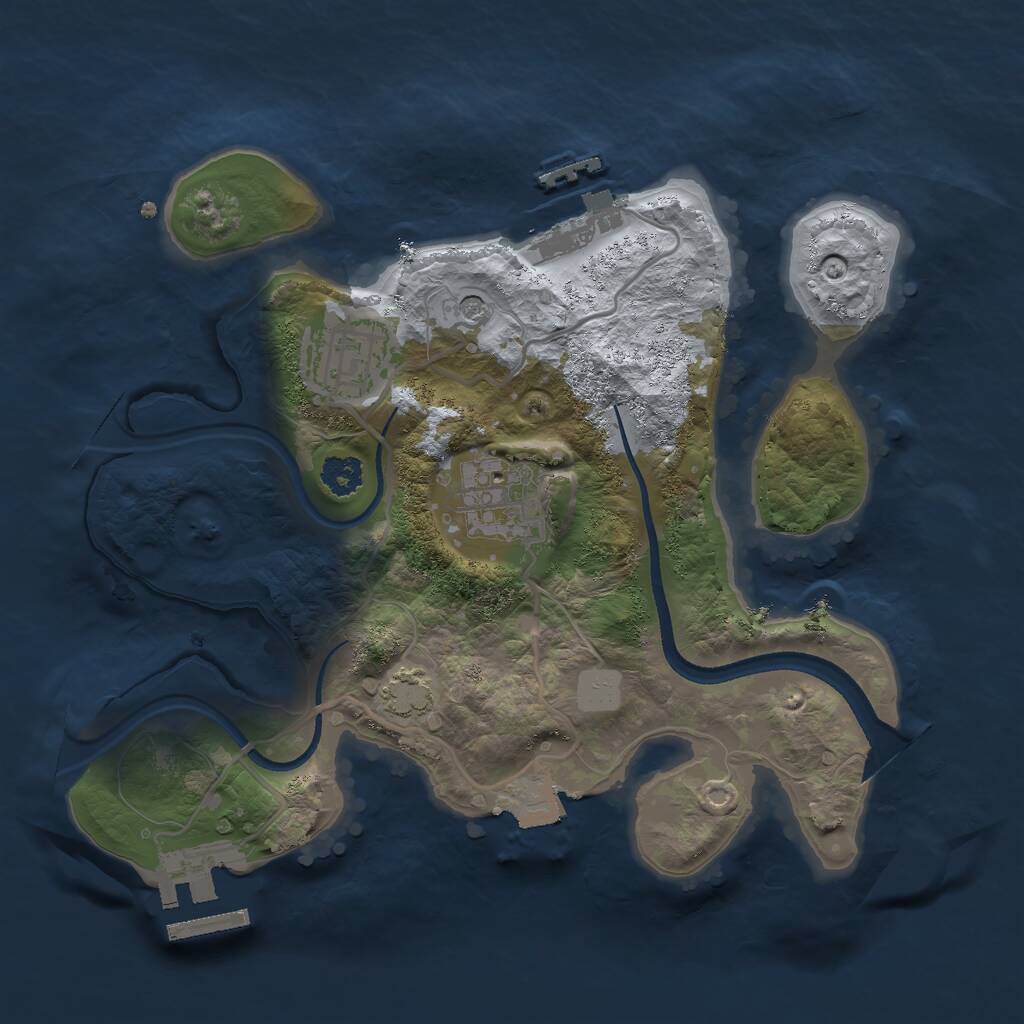 Rust Map: Procedural Map, Size: 2500, Seed: 83589, 7 Monuments