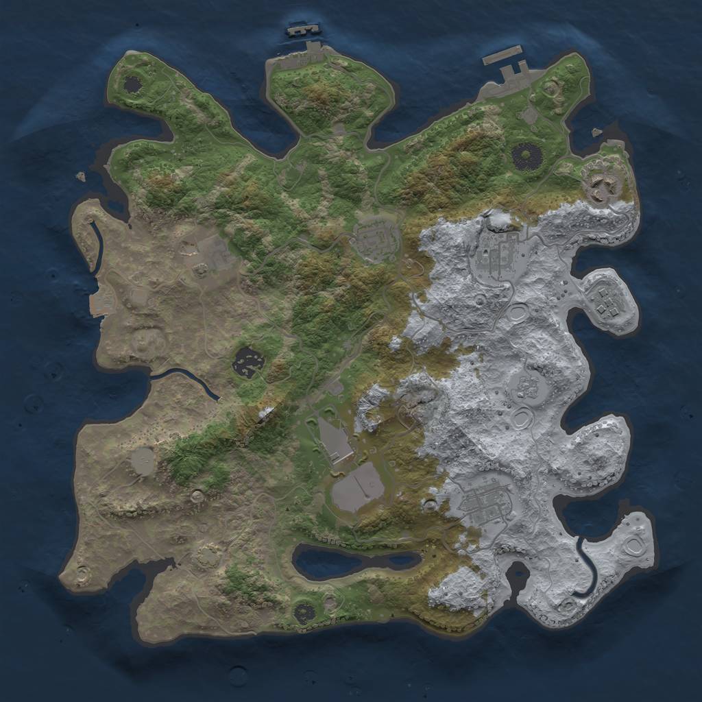 Rust Map: Procedural Map, Size: 3500, Seed: 160496, 15 Monuments