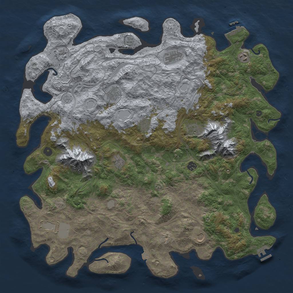 Rust Map: Procedural Map, Size: 5000, Seed: 641444797, 19 Monuments