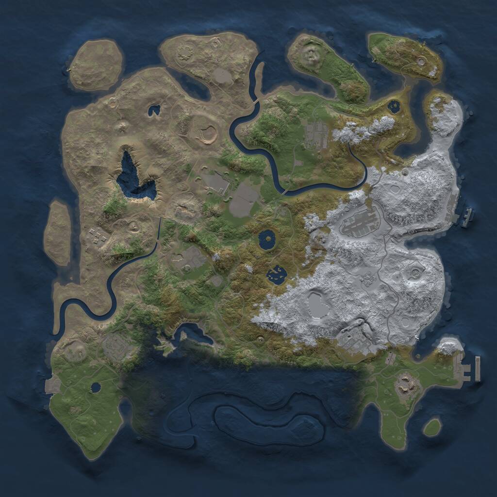 Rust Map: Procedural Map, Size: 4000, Seed: 1865241350, 16 Monuments